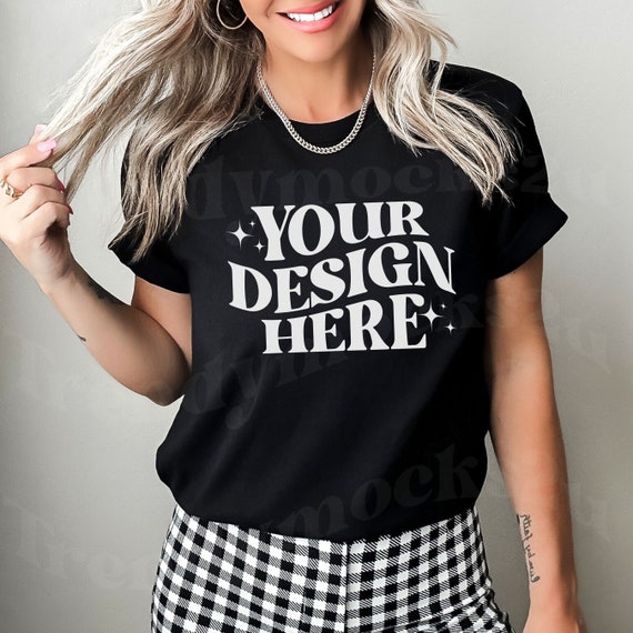 Bella And Canvas 3001 Mockup Black, Bella Canvas Mockup, Fall Mockup Shirt, 3001 Black Mockup, 3001 Mockup, Black TShirt Mockup, Shirt Mock