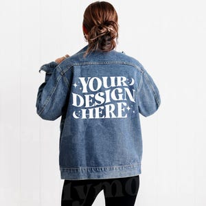 Denim Jacket Men&#39;s Mockup, Printify Mens Denim Jacket Mockup, Generic Brand Denim Jacket, Back of Denim Jacket Mockup, Jean Jacket Mockup