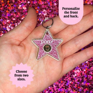 Hollywood hounds - Hollywood star - dog id tag - custom dog gift - personalize the front and back