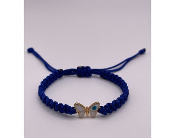 Adjustable Blue Butterfly Bracelet