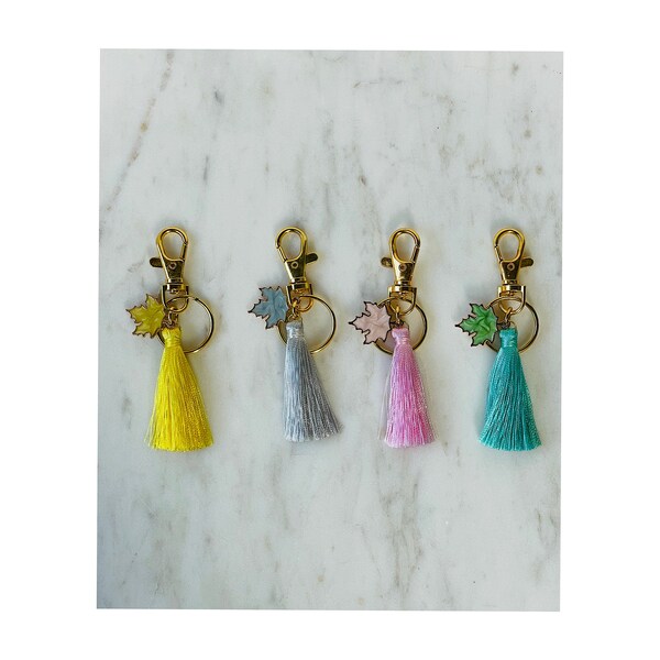 Tassel and Leaf Charm Key Chain