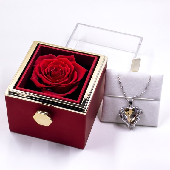 Dropship Preserved Real Rose Eternal Handmade Preserved Rose With Love You  Necklace Gift; Enchanted Real Rose Flower For Valentine's Day Anniversary  Wedding Romantic Gifts For Her to Sell Online at a Lower