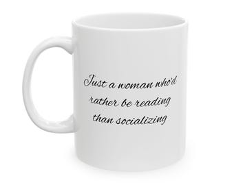 Bookish Ceramic Mug, Coffee Lovers Gift, Cozy Home Decor, Motivation Reminder, Tea Time Essential