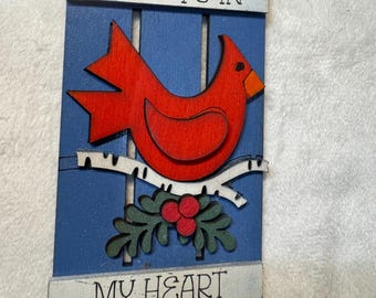 Always in My Heart Cardinal Ornament| Memorial Christmas Ornament| Cardinal Remembrance Gift| Sympathy Ornament| In Loving Memory Keepsake