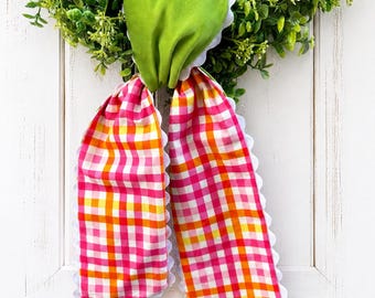 Vändbar Tutti Frutti- och äppelkransbåge med pilgrimsmusslor | Lantlig inredning | Broderiämne | Gör-det-själv-kransbåge | Ric Rac-kant