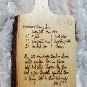 Personalized Cutting board with Handwritten Recipe| Family Heirloom| Gift for Mom| Gift for Grandma| Personalized Gift