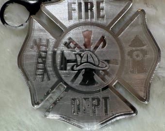 Firefighter Keychain| Christmas Ornament| Personalized Gift for Firefighter| Gifts for Him| First Responder Gift| Custom Engraved Keychain