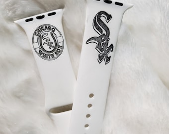 White Sox Silicone Watch Band| Engraved Personalized Watch Band| Gifts for Him| Gifts for Her| Handmade Gift