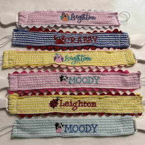 Personalized Pacifier Clip| Embroidered Pacifier Clip| Ribbon Paci Clip| Personalized Baby Gift| Baby Boy| Baby Girl| Newborn