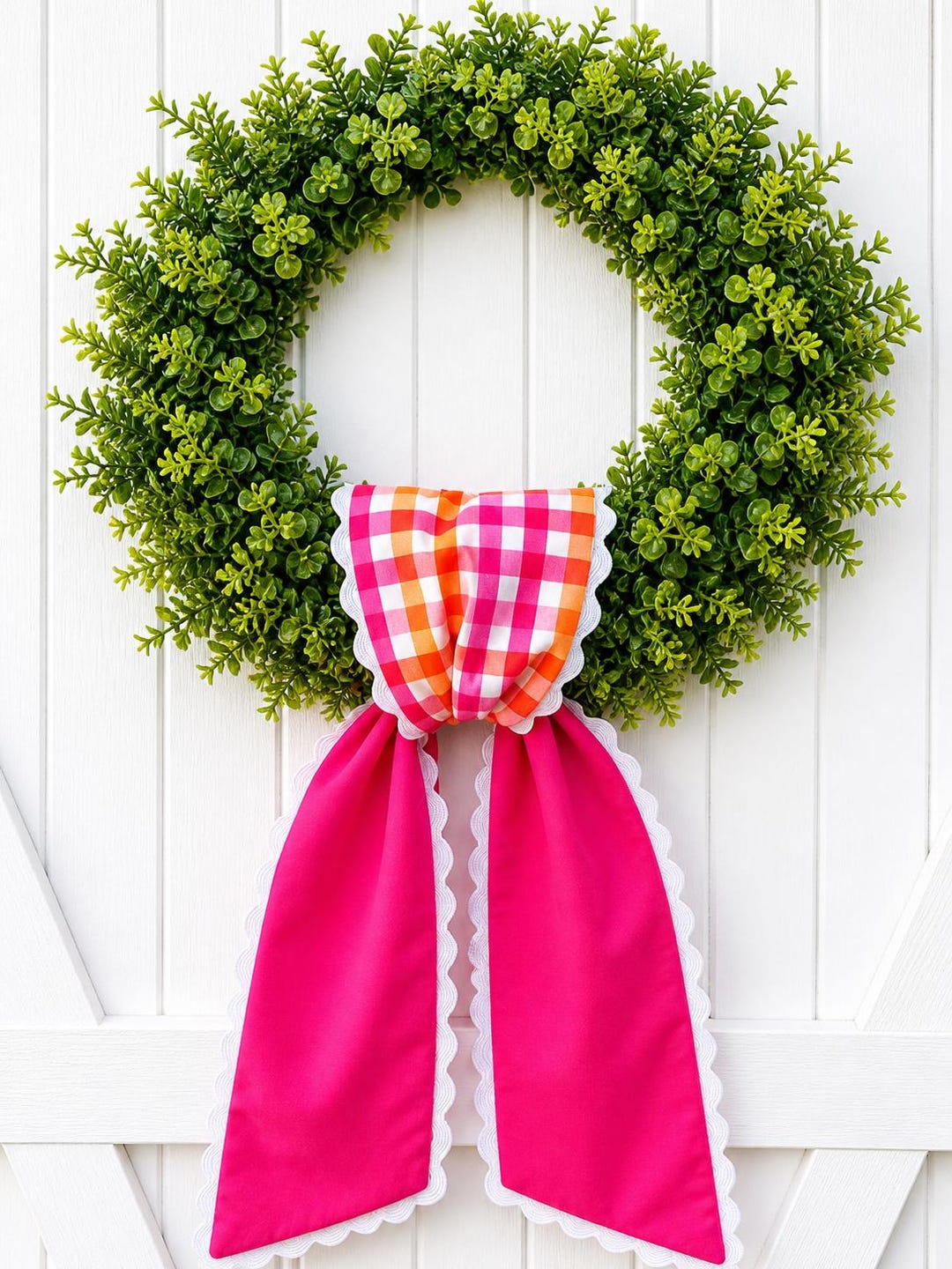 Reversible Tutti Frutti & Fuchsia Wreath Sash With Scallop Trim ...