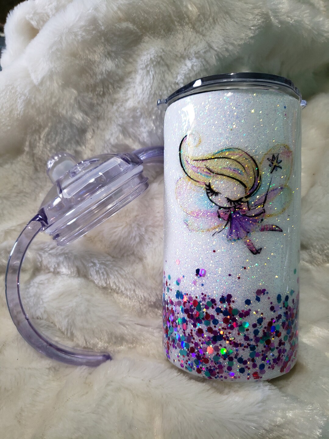 Girl's Fairy Sippy Tumbler Toddler Tumbler Personalized Kid's Tumbler