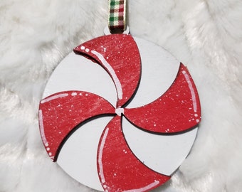 AUGSUN 16 decorazioni natalizie a forma di lecca-lecca, decorazioni colorate per albero di Natale, mini bastoncini di zucchero, ornamenti da appendere in argilla polimerica e menta piperita, per