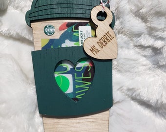 Titular y adorno de la tarjeta de regalo de café / Regalo de agradecimiento / Regalo del maestro / Tarjeta de regalo de café / Apreciación del maestro / Regalo de Navidad / Regalo para ella