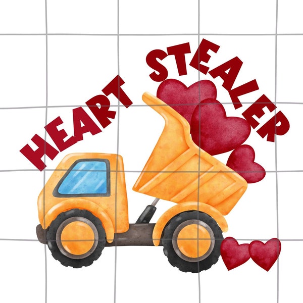 construction truck Valentines Png, valentine dump truck png, valentine excavator, little valentine png, custom valentine png