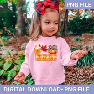 png personalizzato del Ringraziamento, Png nome bambino zucca, Png carino del Ringraziamento per bambini, Png autunnale per ragazze, Png nome personalizzato per bambini