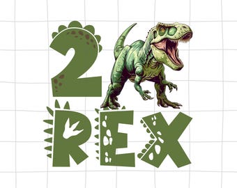 Two Rex SVG | Two Rex PNG | Two Rex EPS | Second Birthday | Dinosaur ...