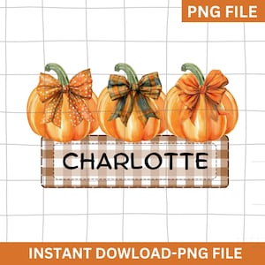 png personalizzato del Ringraziamento, Png nome bambino zucca, Png carino del Ringraziamento per bambini, Png autunnale per ragazze, Png nome personalizzato per bambini