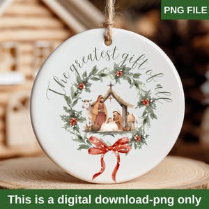 Decorazione natalizia Natività Sublimazione PNG (Download digitale)