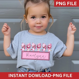 Personalized Kid Name Valentines Png, hearts png file, cute heart png, little valentine png, custom valentine png, coquette bow png