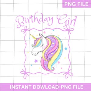 Unicorn birthday girl PNG , unicorn princess png, birthday girl unicorn png, unicorn digital download, unicorn birthday party