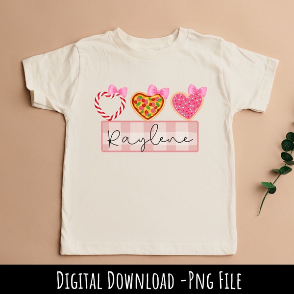 Personalized Kid Name Valentines Png, hearts png file, cute heart png, little valentine png, custom valentine png