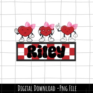 Personalized Kid Name Valentines Png, hearts png file, cute heart png, little valentine png, custom valentine png, valentine png for girls