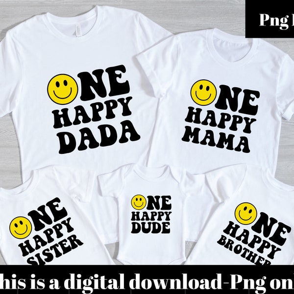One Happy Dude png Bundle,  Matching Family Birthday, 1st Birthday png, First Birthday Boy Girl, Mommy Me, Mama Mini