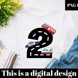 緊急車両のクリップアート、救急車 png、パトカー png、消防車 png、2 歳の誕生日の昇華