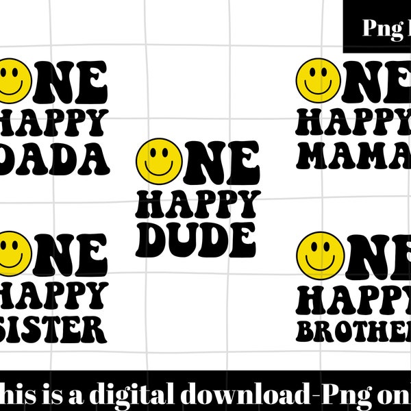 One Happy Dude png Bundle,  Matching Family Birthday, 1st Birthday png, First Birthday Boy Girl, Mommy Me, Mama Mini