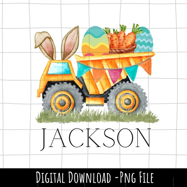 Easter Dump Truck PNG,  Easter name png file, cute bunny png, Kids Easter PNG for boys,  Boy Easter tshirt design, toddler easter png
