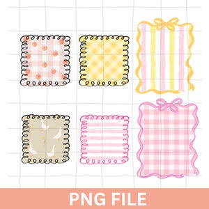 Golvend en gestreept grillig frame clipart, geometrische handgetekende randen, moderne coquette clipart voor bruiloft, lenteuitnodigingen, sublimatie