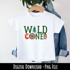 Wild One Woodland Animals 1º aniversário, Wild One PNG, Zoo Animal Safari Aniversário, Wild One Birthday, Sublimações de camisa, Download instantâneo