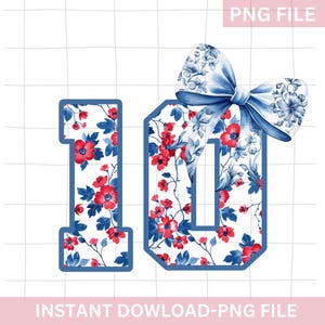 10. Geburtstag png, 10. Geburtstag Blau Coquette Bow png, 10 Jahre alter Geburtstag png, Chinoiserien png