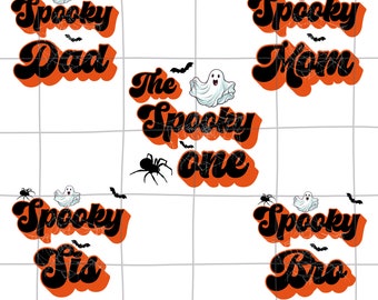 Spooky One Family PNG Bundle, Halloween Birthday (Digital Download)