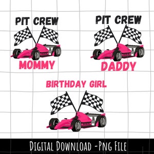 pitcrew roze verjaardag png bundel, pitcrew roze familie png, sublimatie, roze raceauto png, snelle een papa png, snelle een mama png
