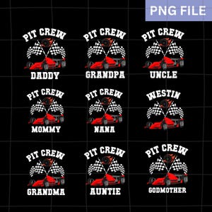 zwei schnelle Geburtstagskinder png, Rennauto Familie png, Boxencrew Familie png, Boxencrew Mama, Papa, Bruder, Schwester, Heat Transfer