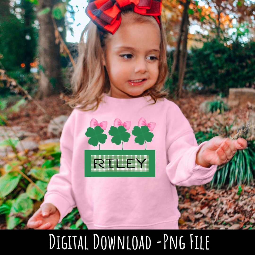 St Pattys Day Kids Name Png, Clover Name Png, Personalized St Pattys