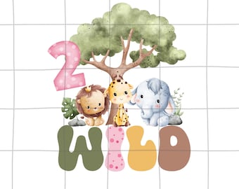 Mädchen zwei wilde PNG, zwei wilde Geburtstag PNG, Safari 2