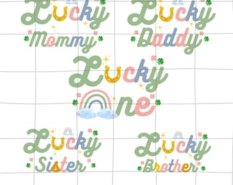 Lucky One family png bundle, one lucky family, St Patrick's day birthday png, Matching St. Patrick's Day