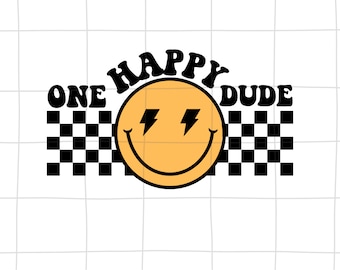 One Happy Dude PNG, 1st Birthday Design (Digital Download)