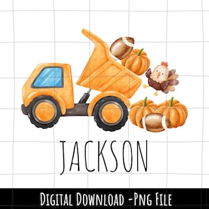 Pumpkin tractor png, Boys fall shirt design, Cute Thanksgiving Png for Kids, Thanksgiving Png, Custom Kids Name Png