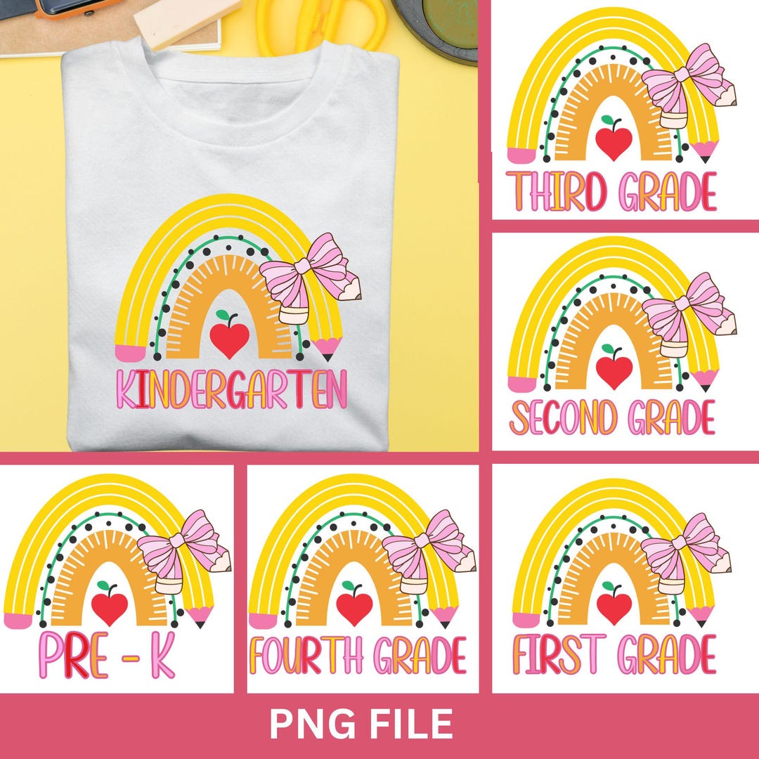 Retro Back to School Png Bundle, First Day of School Png, Retro ...