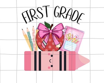 civetta Ritorno a scuola Png, fiocco MATITA di prima elementare con targhetta png, nome personalizzato Png, download istantaneo