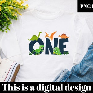 Dinosaur png, 1st Birthday png, Dino png, one png, Heat transfer