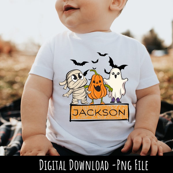 Personalized Kid Name Halloween Png, Cute Halloween Png for Kids, Halloween Png, Boys Halloween Png, Custom Kids Name Png