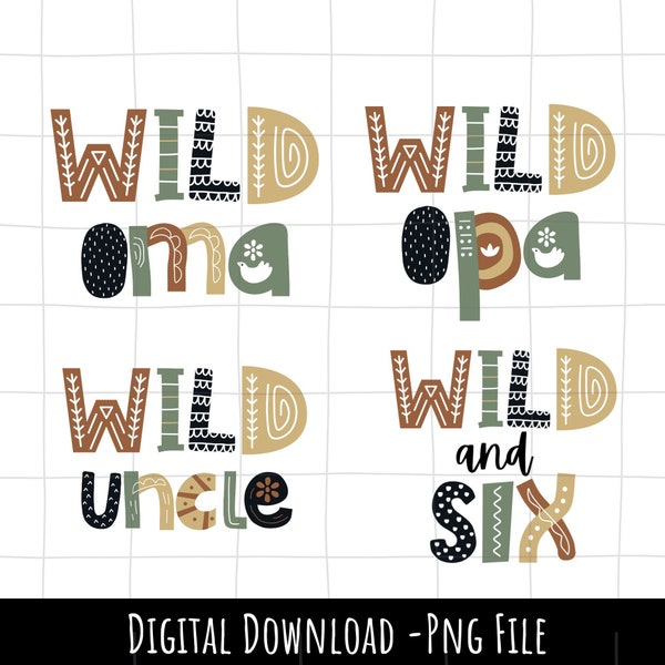 Wild zoo family png bundle, wild oma, opa, uncle , Shirt Sublimations, Instant Download