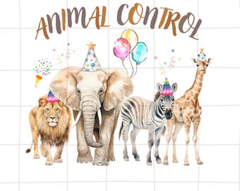 Animal de fiesta, Cumpleaños de control de animales PNG, Cumpleaños de animales de fiesta de safari salvaje PNG, Cumpleaños de animales de la jungla del zoológico, Descarga instantánea de fiesta,