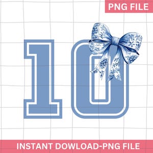 10. Geburtstag png, 10. Geburtstag Blau Coquette Bow png, 10 Jahre alter Geburtstag png, Chinoiserien png