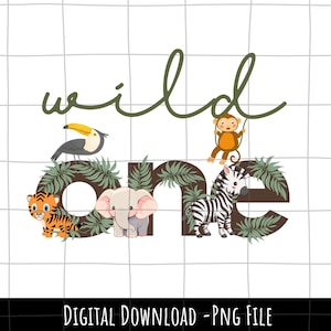 Wild One Woodland Animals 1º aniversário, Wild One PNG, Zoo Animal Safari Aniversário, Wild One Birthday, Sublimações de camisa, Download instantâneo