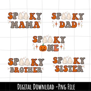 the spooky one png, halloween first birthday png, family bundle, instant download, spooky one sublimation